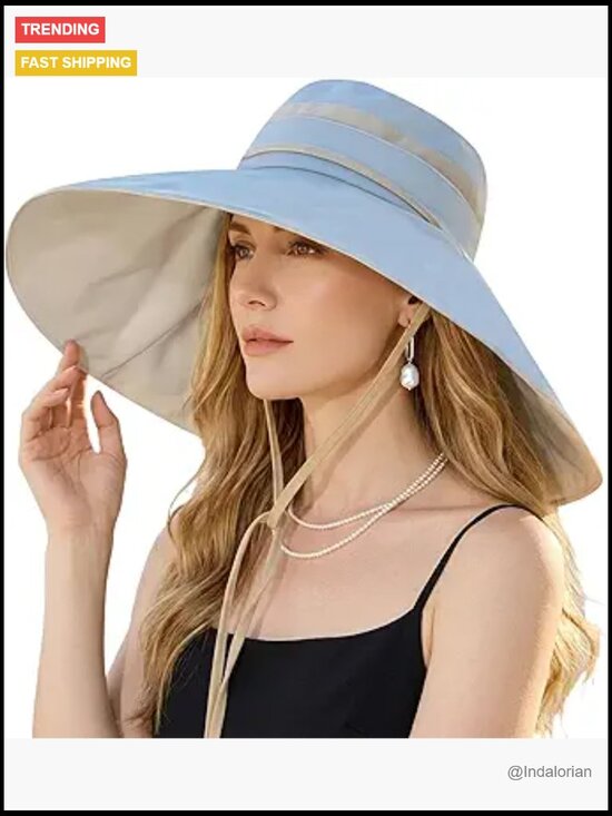2-in-1 Convertible Sun Hat with Wide Brim UV Protection Detachable Crown main image 5